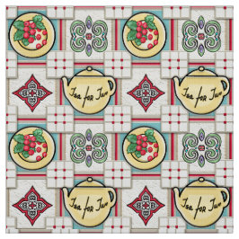 Tecido Padrão de cozinha na década de 1940 com chaleiras 