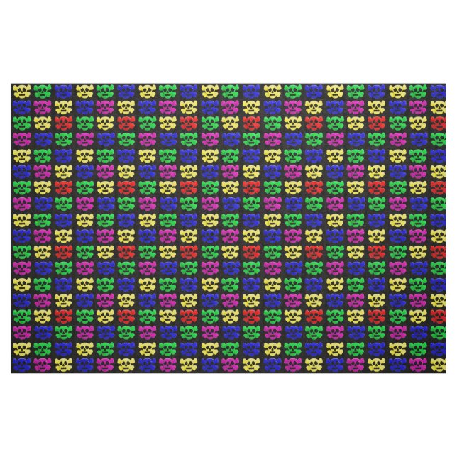 Tecido Padrão de crânios coloridos (Fat Quarter)