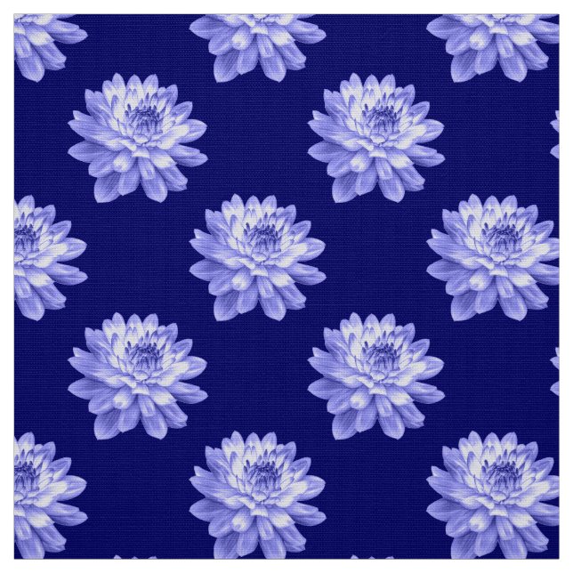Tecido Padrão de crisântemo - Marinho profundo azul (Modelo)
