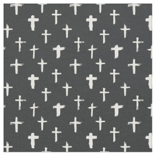Tecido Padrão de Cruz Religiosa