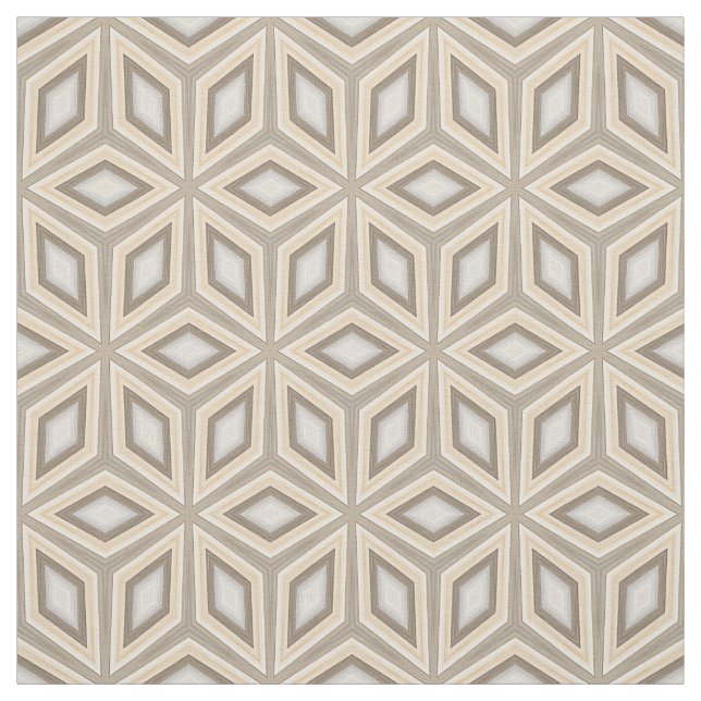 Tecido Padrão de Cubos de Estrelas Geométricas de Beige B (Modelo)