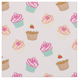 Tecido Padrão de cupcake cúmulo