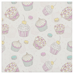Tecido Padrão de cupcake cúmulo