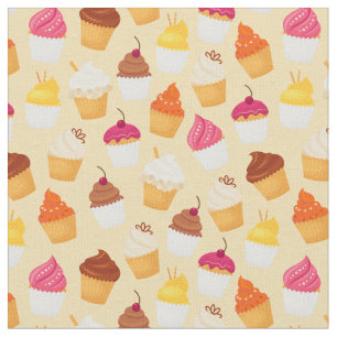 Tecido Padrão de cupcake cúmulo