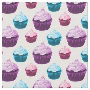 Tecido Padrão de Cupcakes coloridos