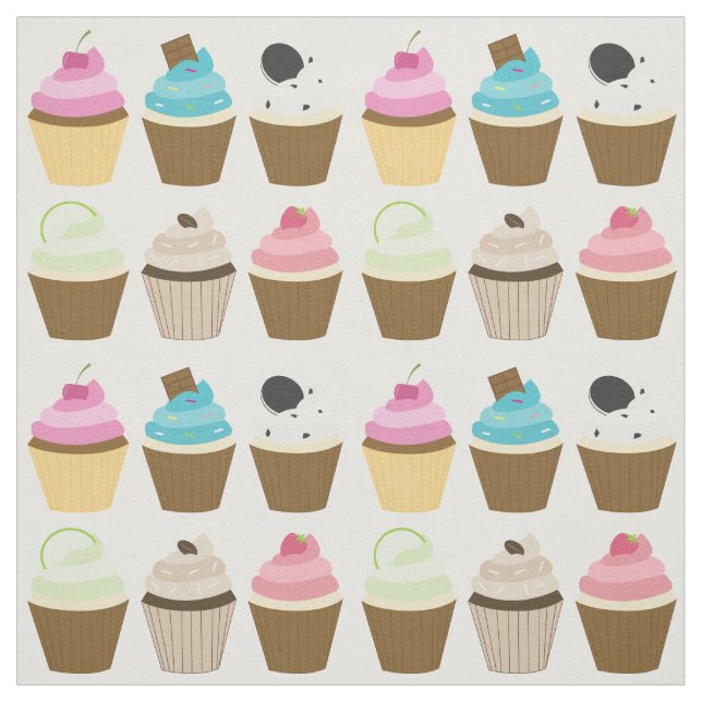 Tecido Padrão de Cupcakes Whimsical (Modelo)