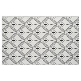 Tecido Padrão de deco de arte a preto e branco