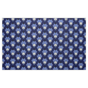 Tecido Padrão de Deco de Arte Azul e Marinho