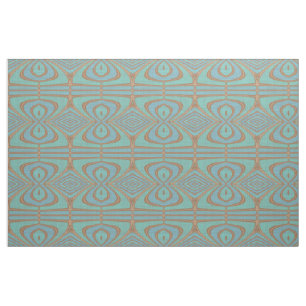 Tecido Padrão de Deco do Vintage Nouveau Azul-Chic Turquo