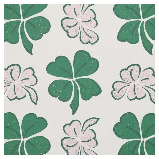 Tecido Padrão de Desenho de Shamrock de Trevo Verde Moder (Modelo)