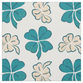 Tecido Padrão de Desenho de Shamrock Verde Moderno