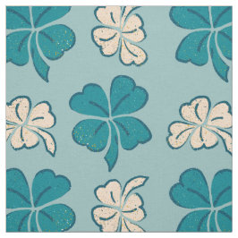 Tecido Padrão de Desenho de Shamrock Verde Moderno
