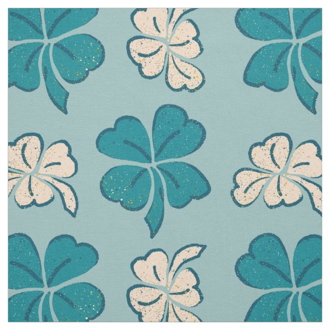 Tecido Padrão de Desenho de Shamrock Verde Moderno (Modelo)