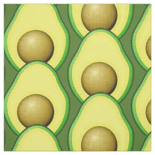 Tecido Padrão de Desenho do Vintage Avocado