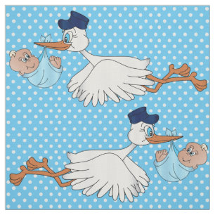 Tecido Padrão de Design de Baby Boy Stork
