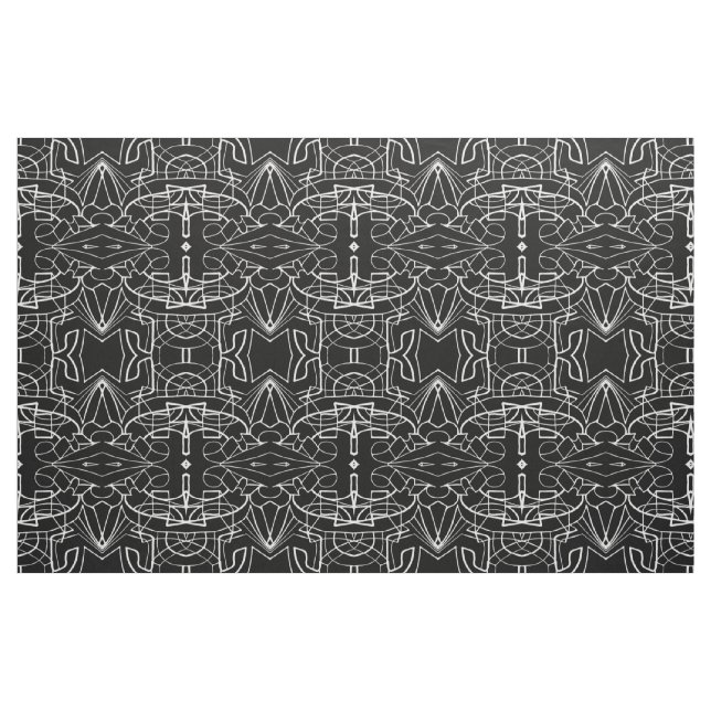 Tecido Padrão de Design de Trabalho de arte preto e branc (Fat Quarter)