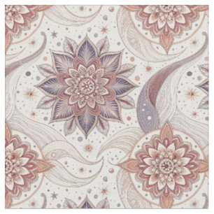 Tecido Padrão de Design Espiritual Mandala Floral Elegant