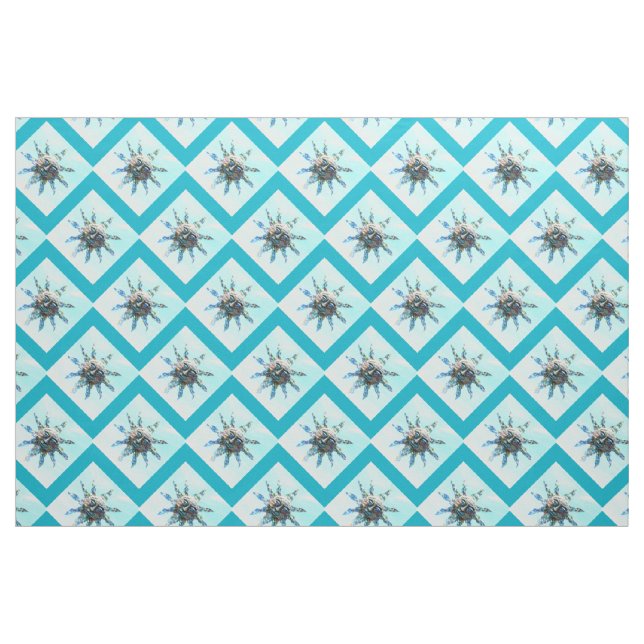 Tecido padrão de diamante azul claro face solar (Fat Quarter)
