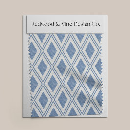 Tecido Padrão de Diamante Azul Indigo