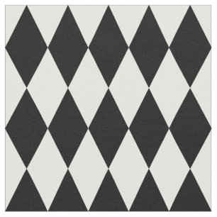 Tecido Padrão de Diamante Branco e Preto do Harlequin