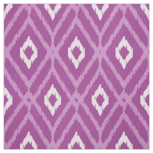 Tecido Padrão de diamante tribal de ikat orquídeo púrp