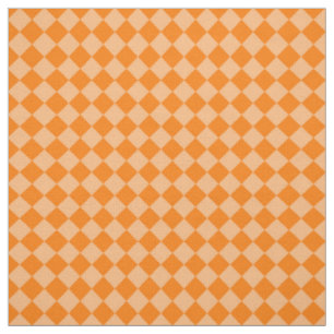 Tecido Padrão de Diamante Xadrez Laranja