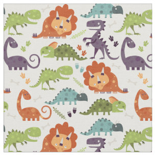 Tecido Padrão de Dinossauros Fofos para Meninos