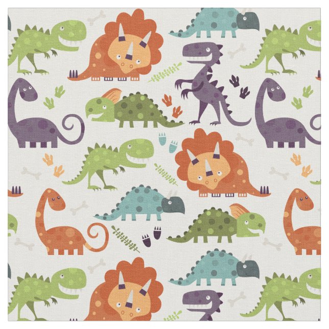 Tecido Padrão de Dinossauros Fofos para Meninos (Detalhe)