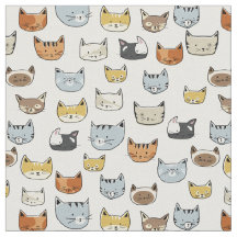 Padrão de Doodle do Rosto de Gato