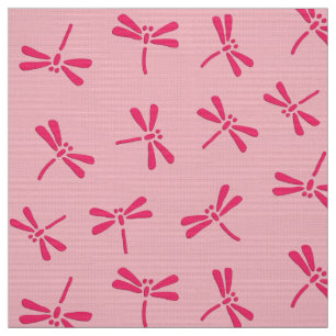 Tecido Padrão de Dragonfly Japonês, Rosa Coral Claro