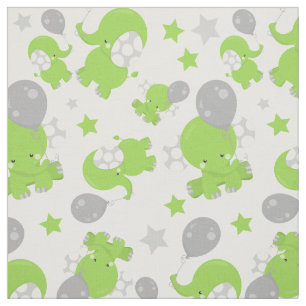 Tecido Padrão De Elefantes Verdes, Elefantes Cutes, Estre