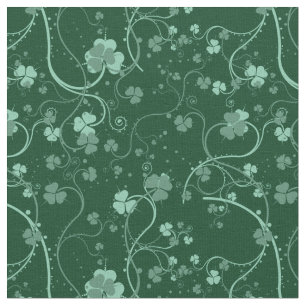 Tecido Padrão de espiral do Shamrock Verde Teal