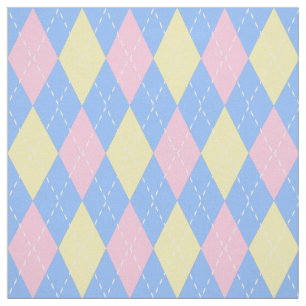 Tecido Padrão de Estilo Amarelo Azul Pastel