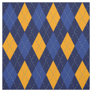 Tecido Padrão de Estilo Azul e Amarelo Dourado do Marinh