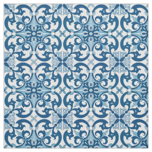 Tecido Padrão de estilo Azulejo Fleur De Lis