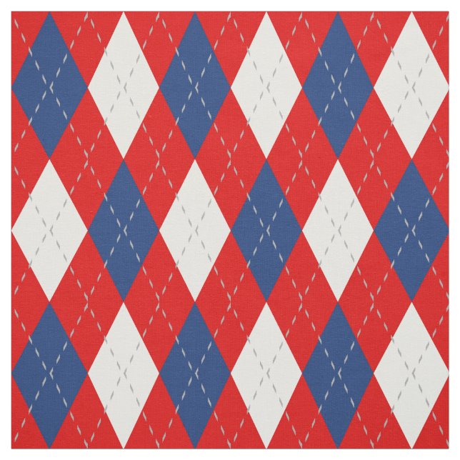 Tecido Padrão de Estilo Branco Azul Vermelho (Modelo)