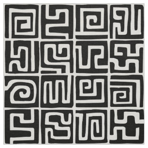 Tecido Padrão de estilo Kuba 071019 - Preto e Branco