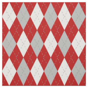 Tecido Padrão de Estilo Vermelho e Branco