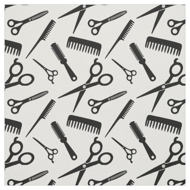 Tecido Padrão de Estilos de Cabelo Moderno Branco (Modelo)