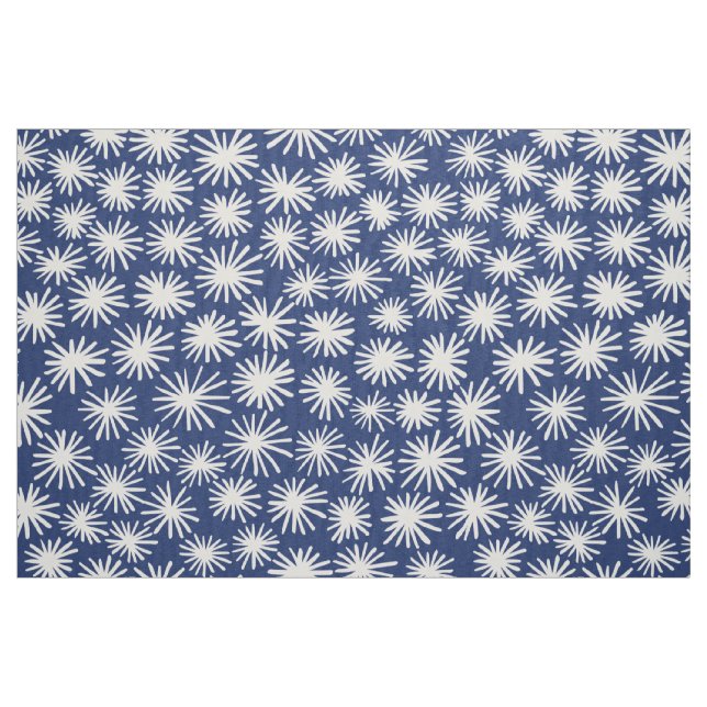 Tecido Padrão de estrelas - branco no azul #1D336D (Fat Quarter)