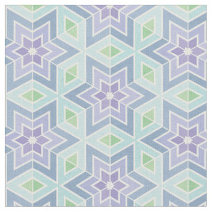 Tecido Padrão de estrelas e Lavandas geométricas e diaman