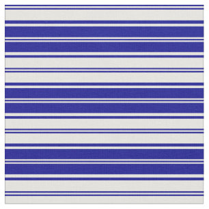 Tecido Padrão de Faixa Azul Escura e Branco Colorido
