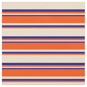 Tecido Padrão de faixa branca, vermelha e azul colorido