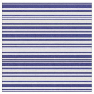 Tecido Padrão de Faixa Colorida Azul Branco e Meia-Noite