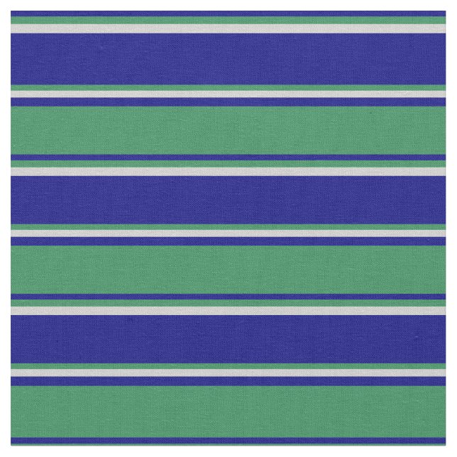 Tecido Padrão de Faixa de Cinzas Azul, Verde Marinho e Lu (Detalhe)