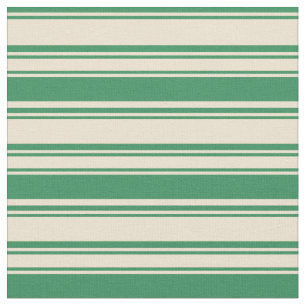 Tecido Padrão de Faixa Verde Beige & Sea