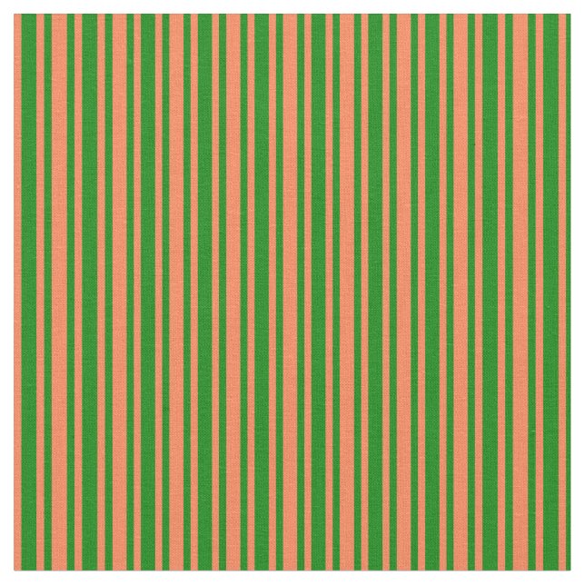 Tecido Padrão de faixas de cor verde e coral (Detalhe)