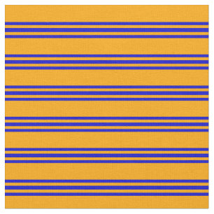 Tecido Padrão de faixas/linhas coloridas laranja e azul