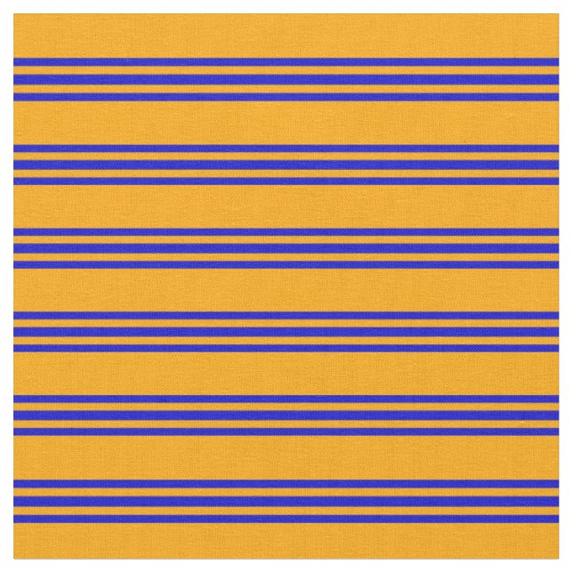 Tecido Padrão de faixas/linhas coloridas laranja e azul (Detalhe)