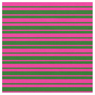 Tecido Padrão de faixas verdes cor-de-rosa e escuras